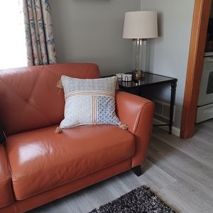 CELERIE • beaded pillow goose down filling tassels home décor accent NWOT